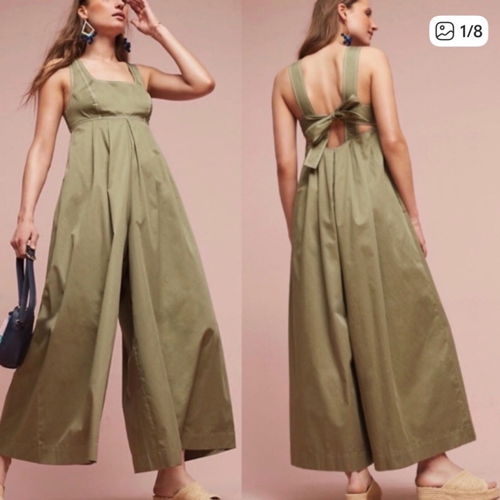 HD in Paris Olive Wide-Leg Jumpsuit with Back Bow/Anthropologie